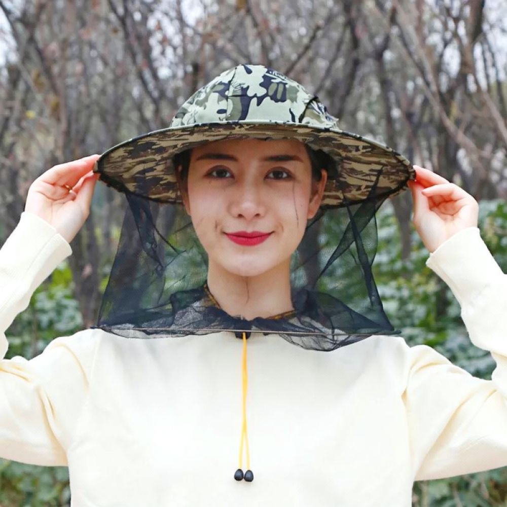 Agriculture Farming Hats - หมวกเลี้ยงผึ้งพร้อมมุ้งกันยุงและผ้าคลุมหน้า อุปกรณ์ป้องกันสำหรับงานเกษตรกรรมกลางแจ้งและงานภาคสนามของ Wanfengmi