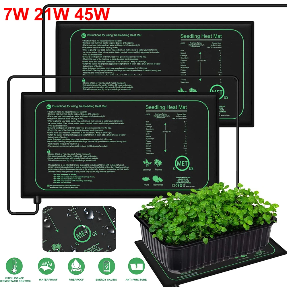 Seedling Heat Mat - แผ่นทำความร้อนสำหรับเพาะกล้าขนาด 10/25/50 ซม. สำหรับปลูกพืชในร่ม ป้องกันน้ำ ใช้สำหรับเพาะเมล็ด