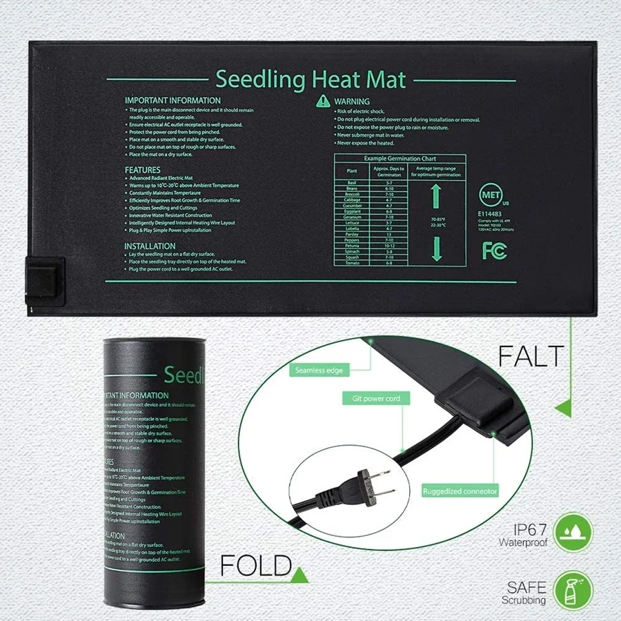 4 ขนาด 220V EU Plug ต้นกล้าควา - Seedling Heat Mat บทวิจารณ์และราคา